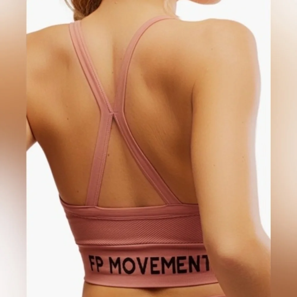 Free People Movement Long Haul Logo Bra